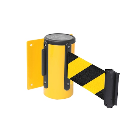 QUEUE SOLUTIONS WallMaster 300, Yellow, 10' Yellow/Black CLEANING IN PROGRESS Belt WM300Y-YBCIP100